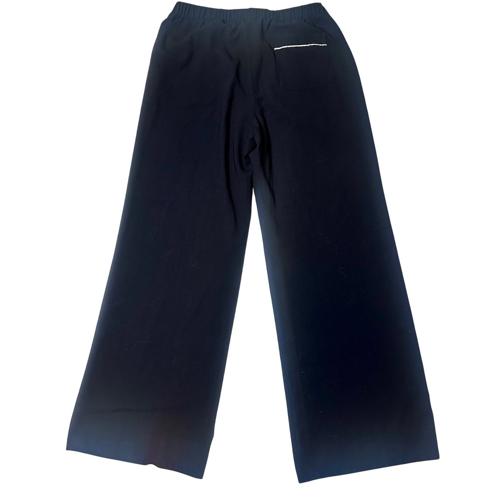 Laundry by Shelli Segal pull on elastic waist trousers black wide leg office 10 - Picture 2 of 8